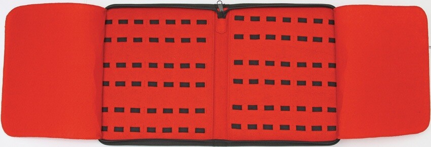 China Made Knife Storage Case Black Leatherette Construction with Red 210781-40