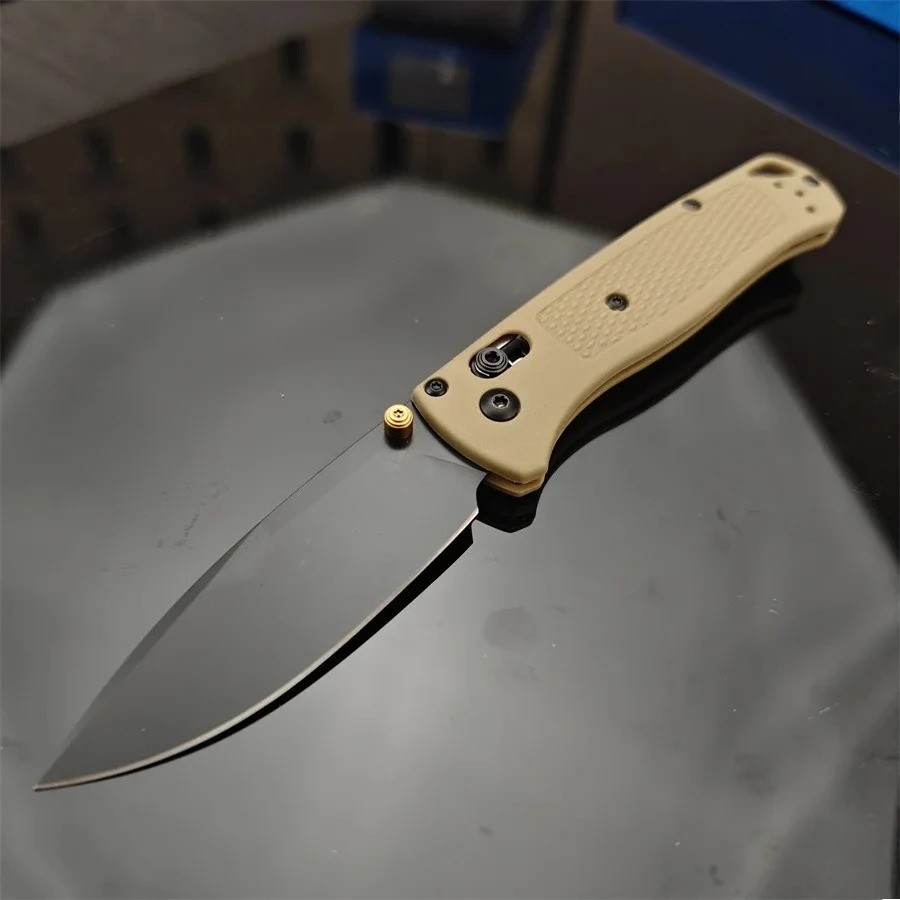 Manual Folding Custom 535 Pocket Knife 440CSteel Blade Nylon Glass Fiber Handle