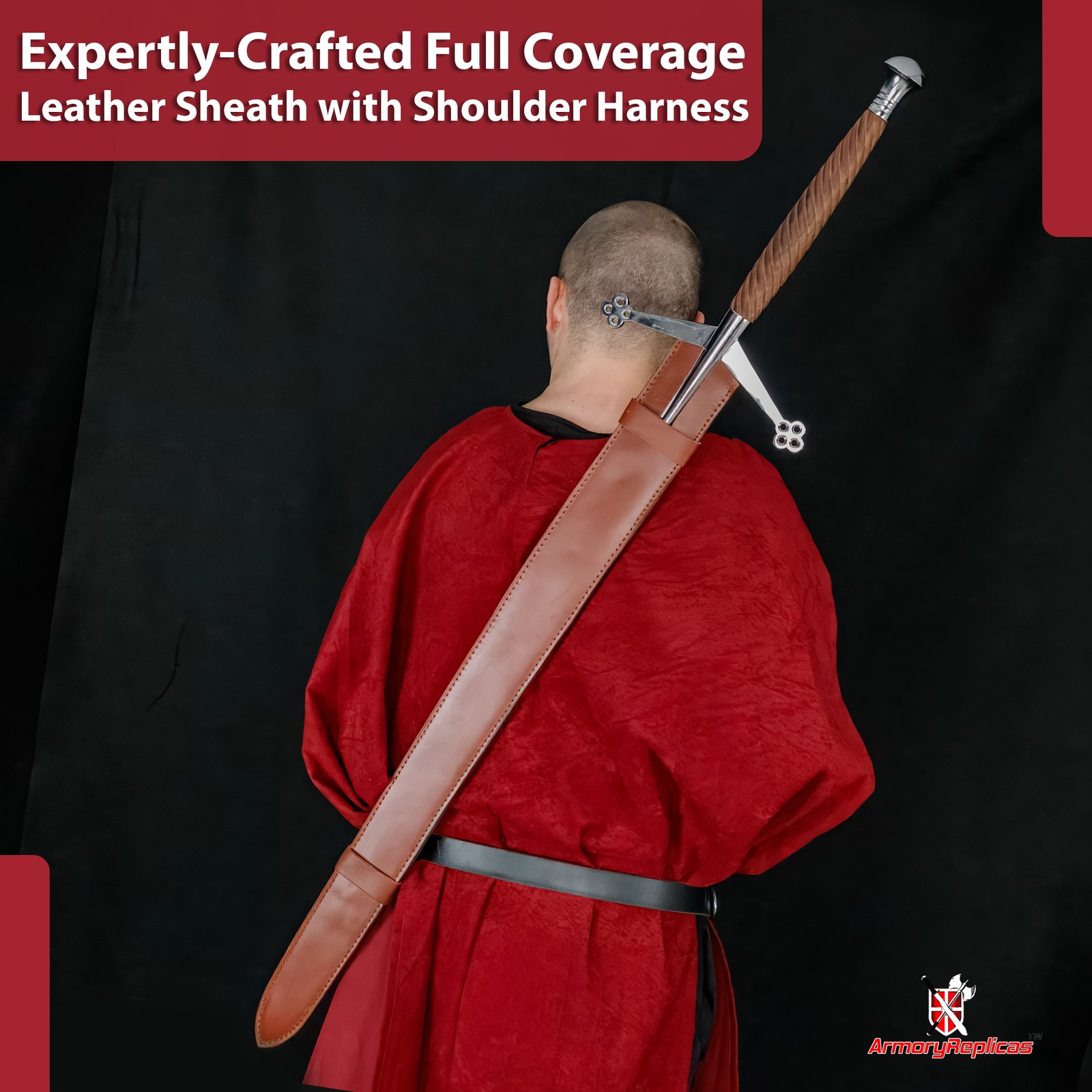 Clan Douglas Classic Scottish Claymore 50.75 Inch Longsword with Leather Sheath