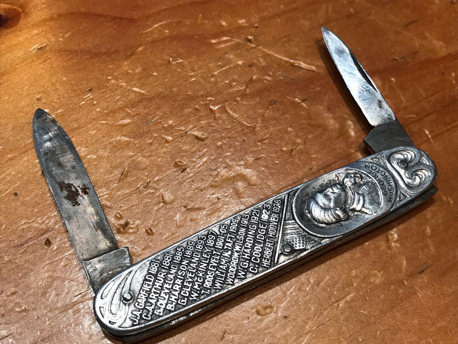 VINTAGE TWO BLADE D. PERES SOLINGEN PRESIDENTS THE UNITED STATES POCKET KNIFE