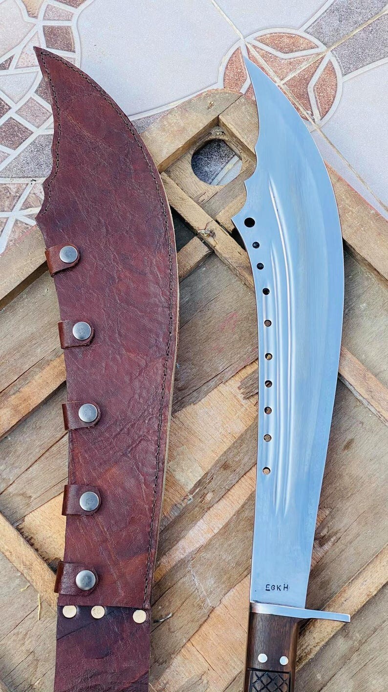 Custom Handmade Carbon Steel Blade Tactical Machete Sword| Hunting Sword Camping