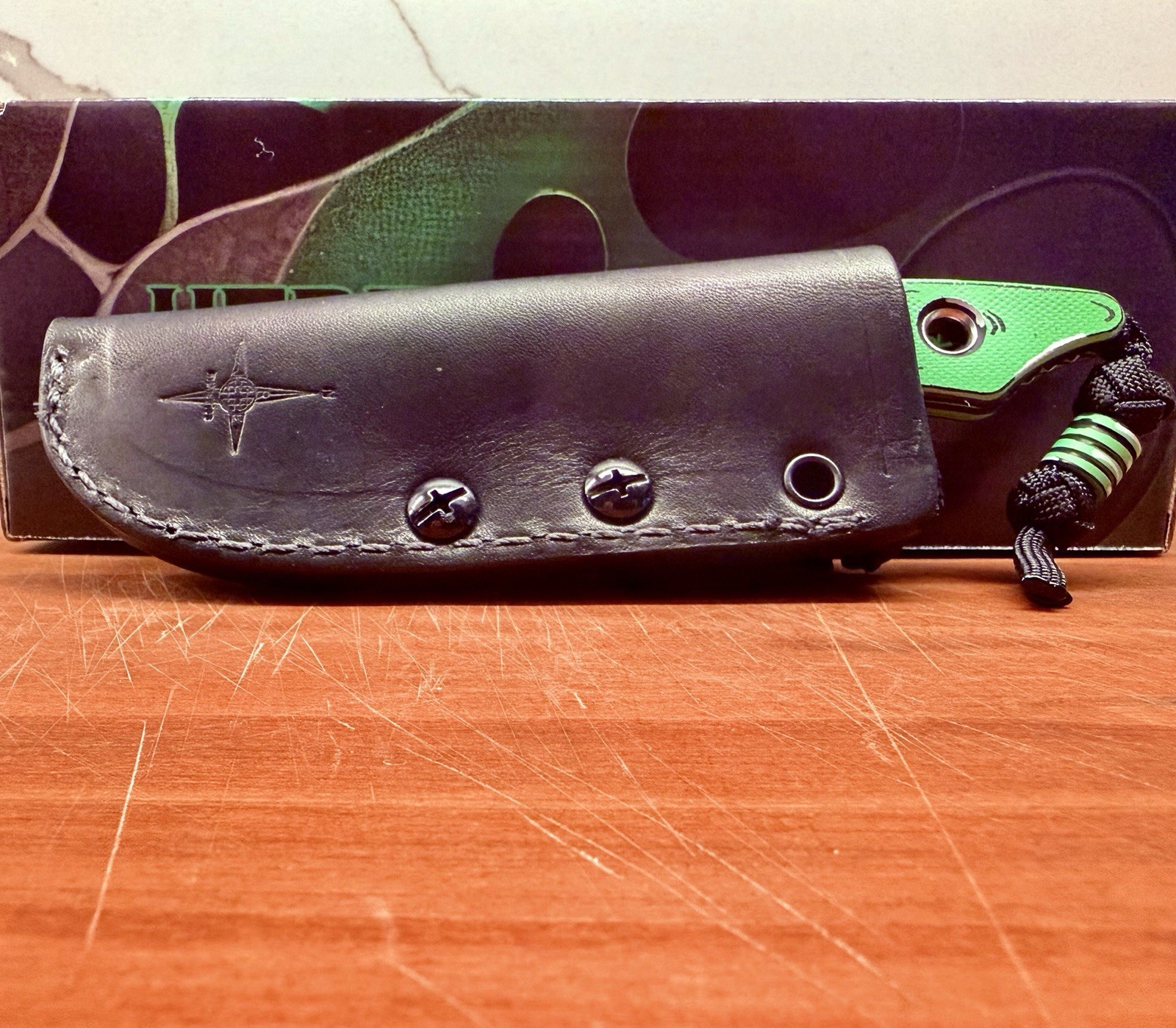 Heretic Kobold Bowie Cel Shade Toxic Green MagnaCut Fixed Blade Sheath BNIB
