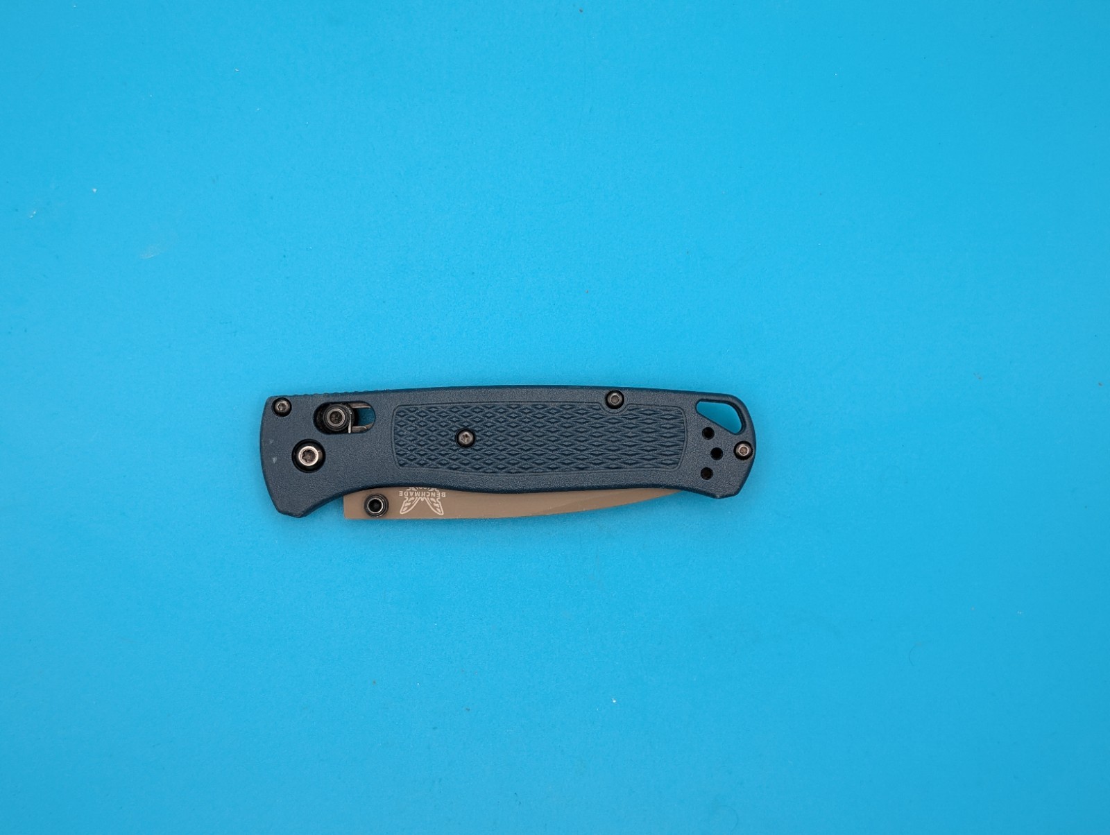 Benchmade 535FE-05 Bugout Knife Crater Blue Grivory Handle S30V Folding Knife