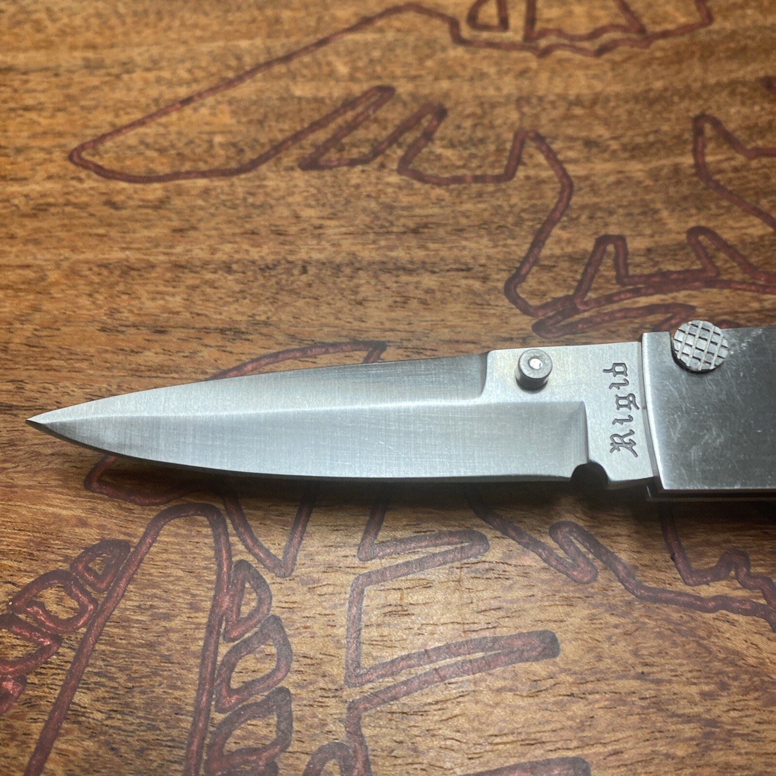 Vintage/Rare Rigid Knife RG-5 Top Lock – Wood Scales Folding Pocket Knife- Japan