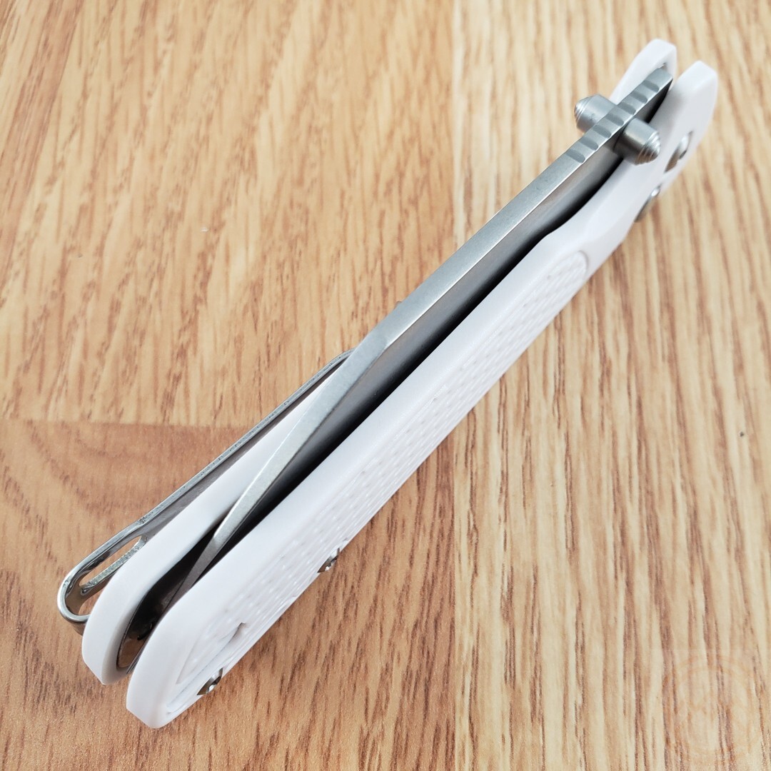CJRB Pyrite Folding Knife 3.25″ CPM S90V Steel Blade Light Gray FRN Handle