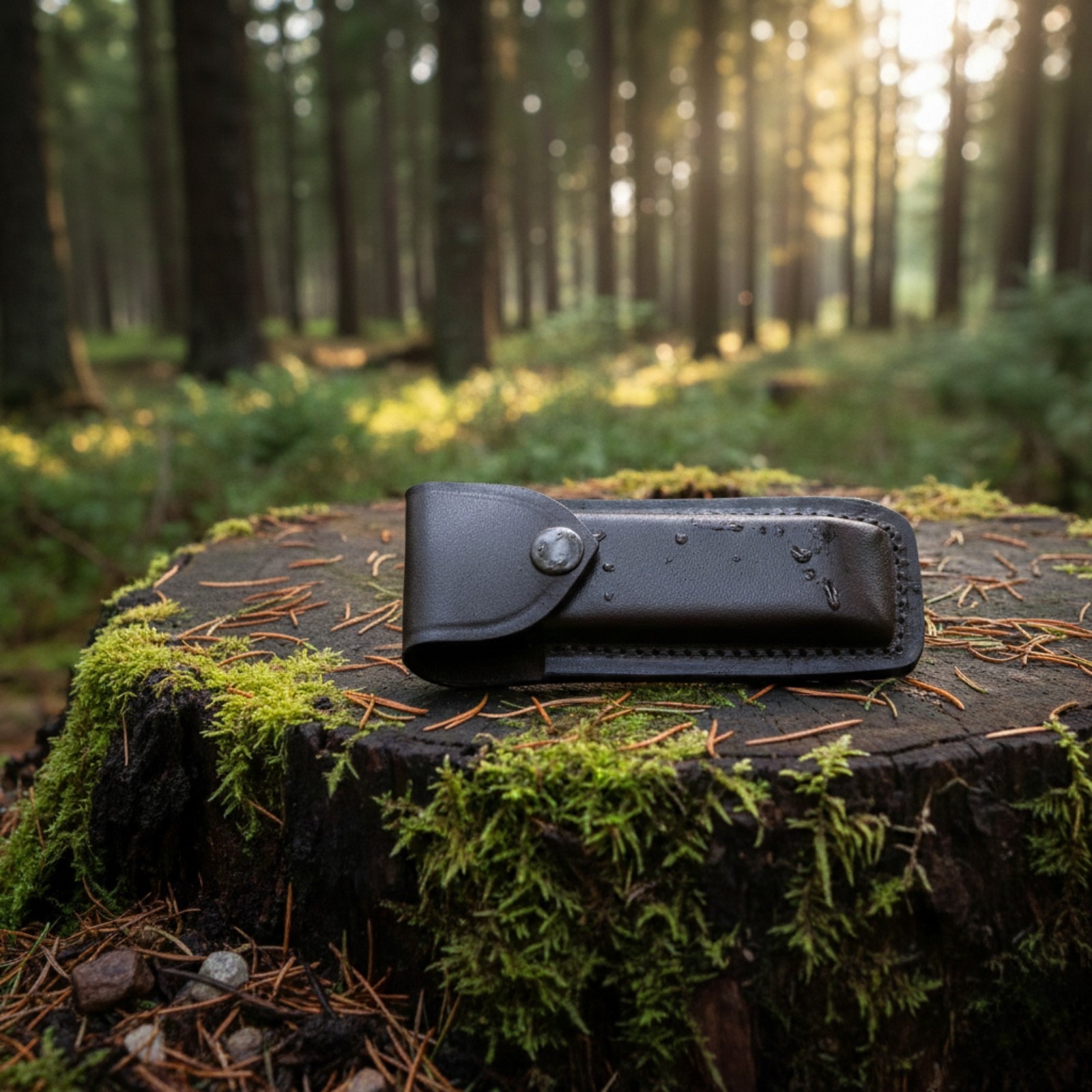 Buck 110 Sheath USA Sword & Blade Armory Leather Folding Knife Case Black 5.5″