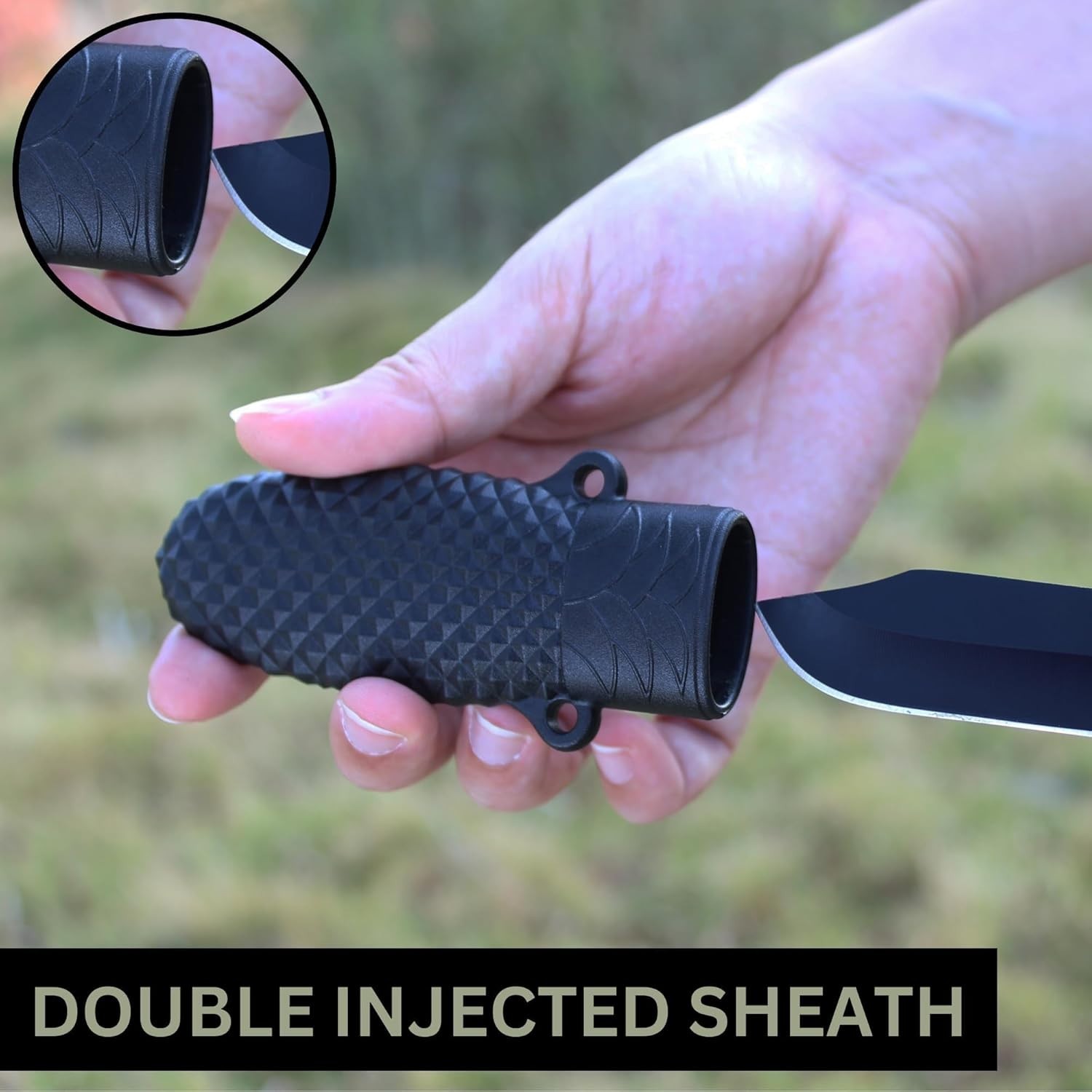 RPG Small Fixed Blade Neck Knife with Sheath, EDC for Camping Hiking