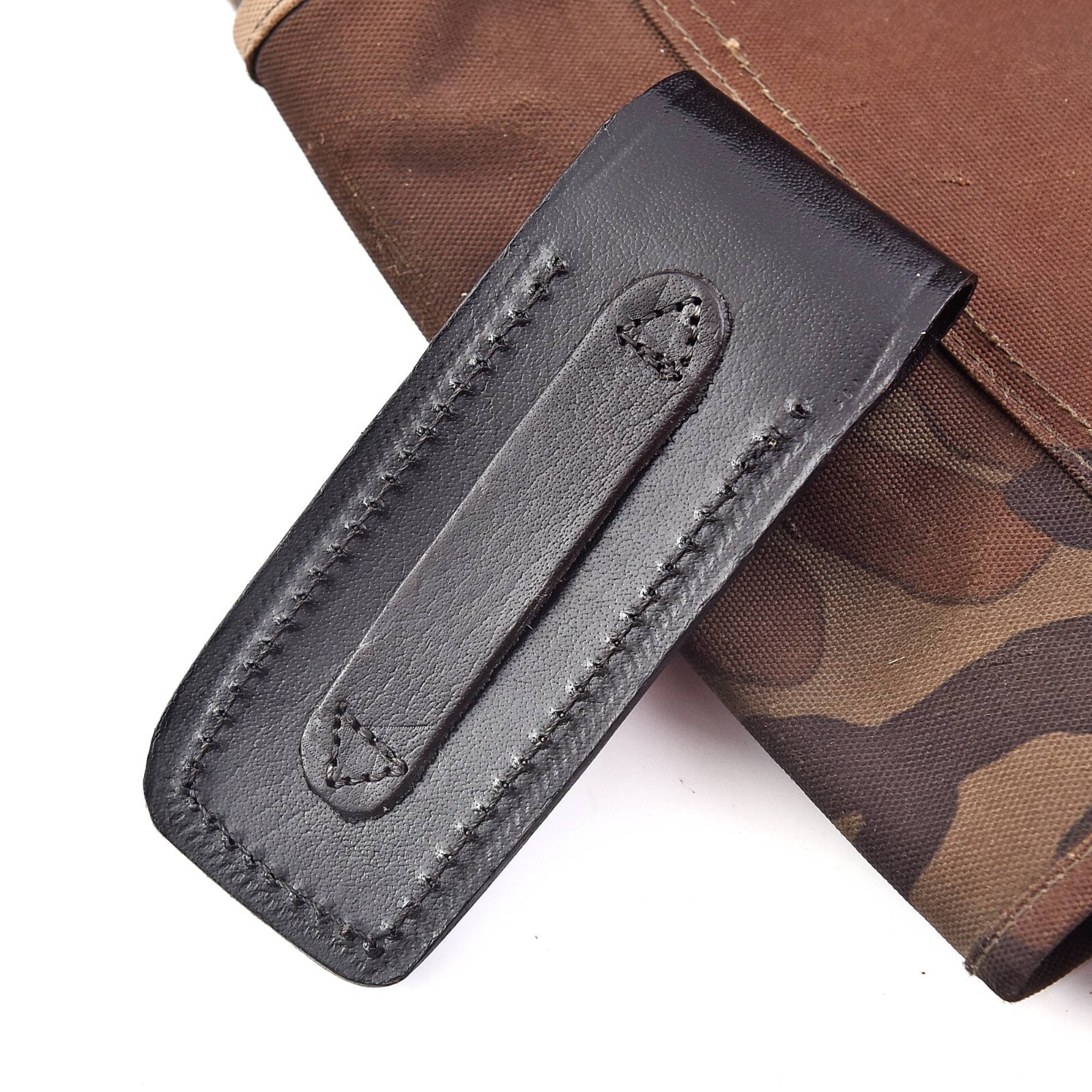 CUSTOM HANDMADE LEATHER VERTICAL SHEATH 5.5″ FOLDING POCKET KNIFE FOR BUCK 110