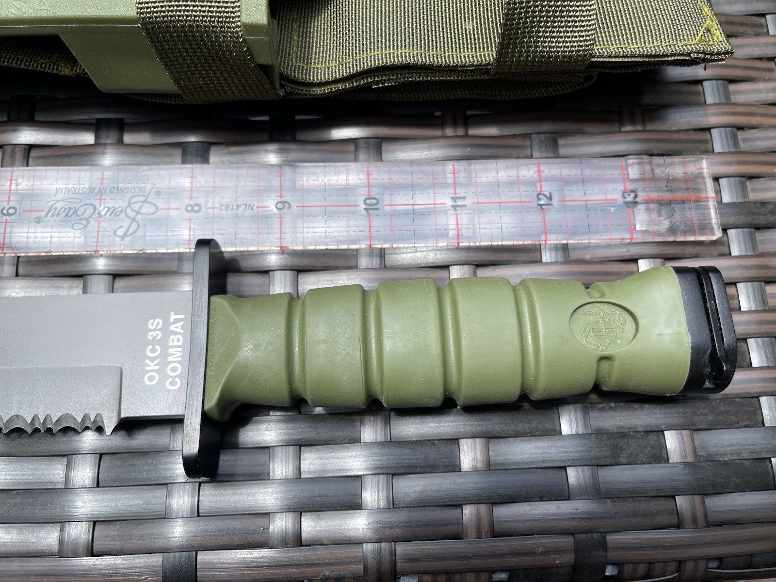 Ontario Knife OKC3S USMC Combat 8″ Blade and Scabbard Green