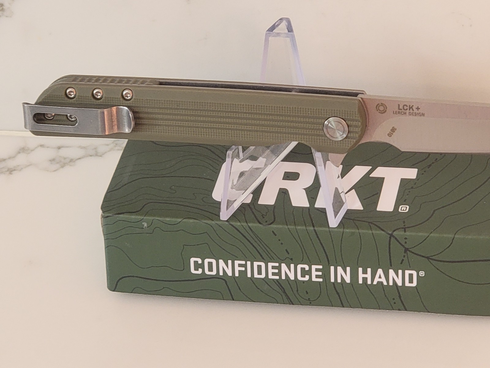 CRKT LCK 3810 Green Handles Folding Pocket Knife Lerch Design USA NEW IN BOX