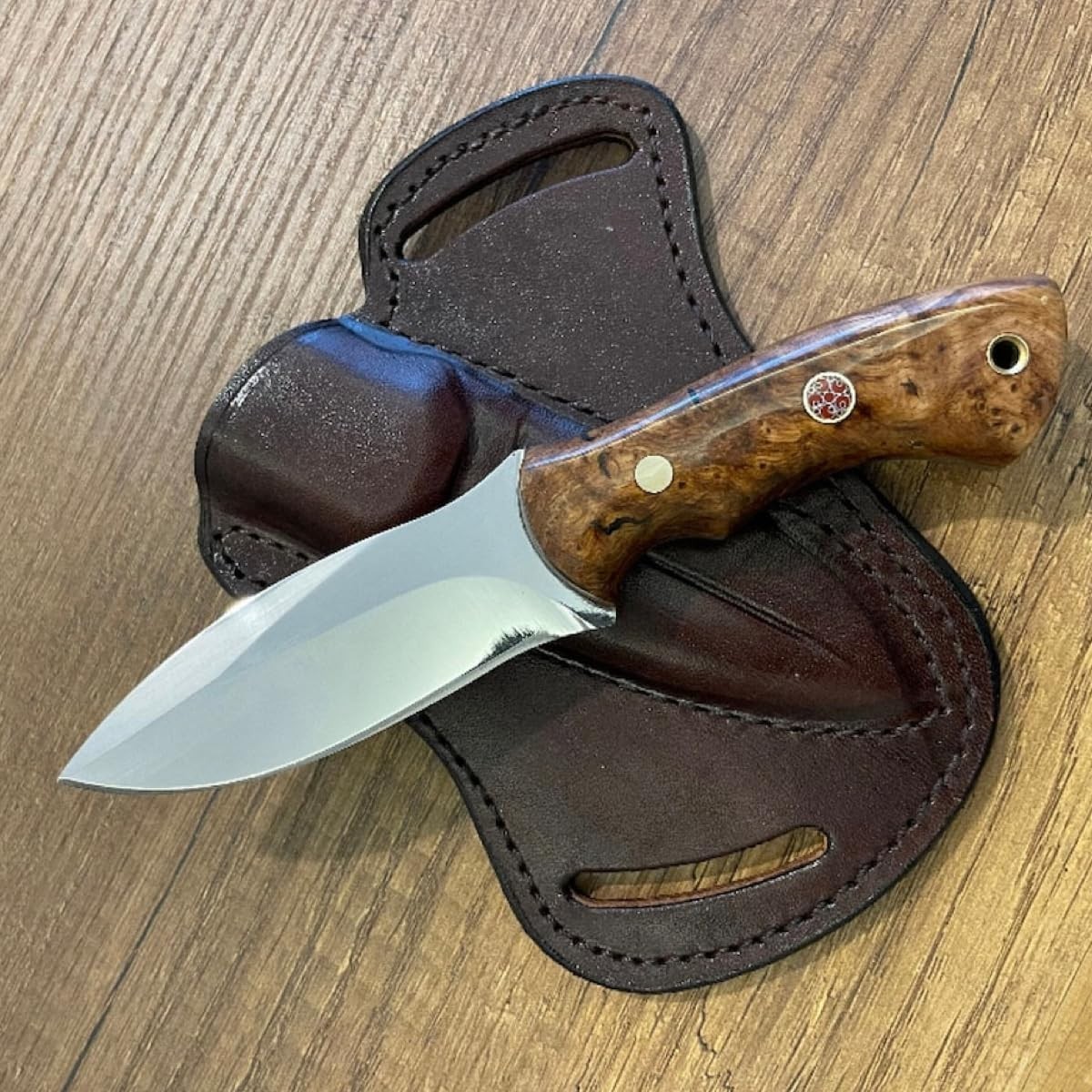Hunting knife/outdoor camping knife, 12 cm blade made of 1075 carbon steel