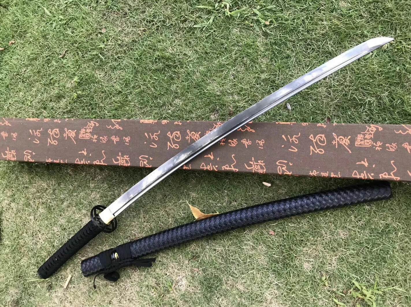 HANDMADE JAPANESE SAMURAI KATANA SWORD DAMASCUS FOLDED STEEL SHARP FULL TANG .