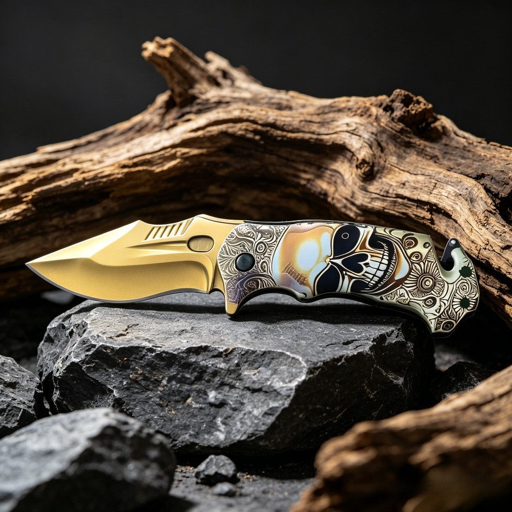 2026 NEW Skull Tactical Spring Assisted Folding EDC Pocket Knife 7.8″-US