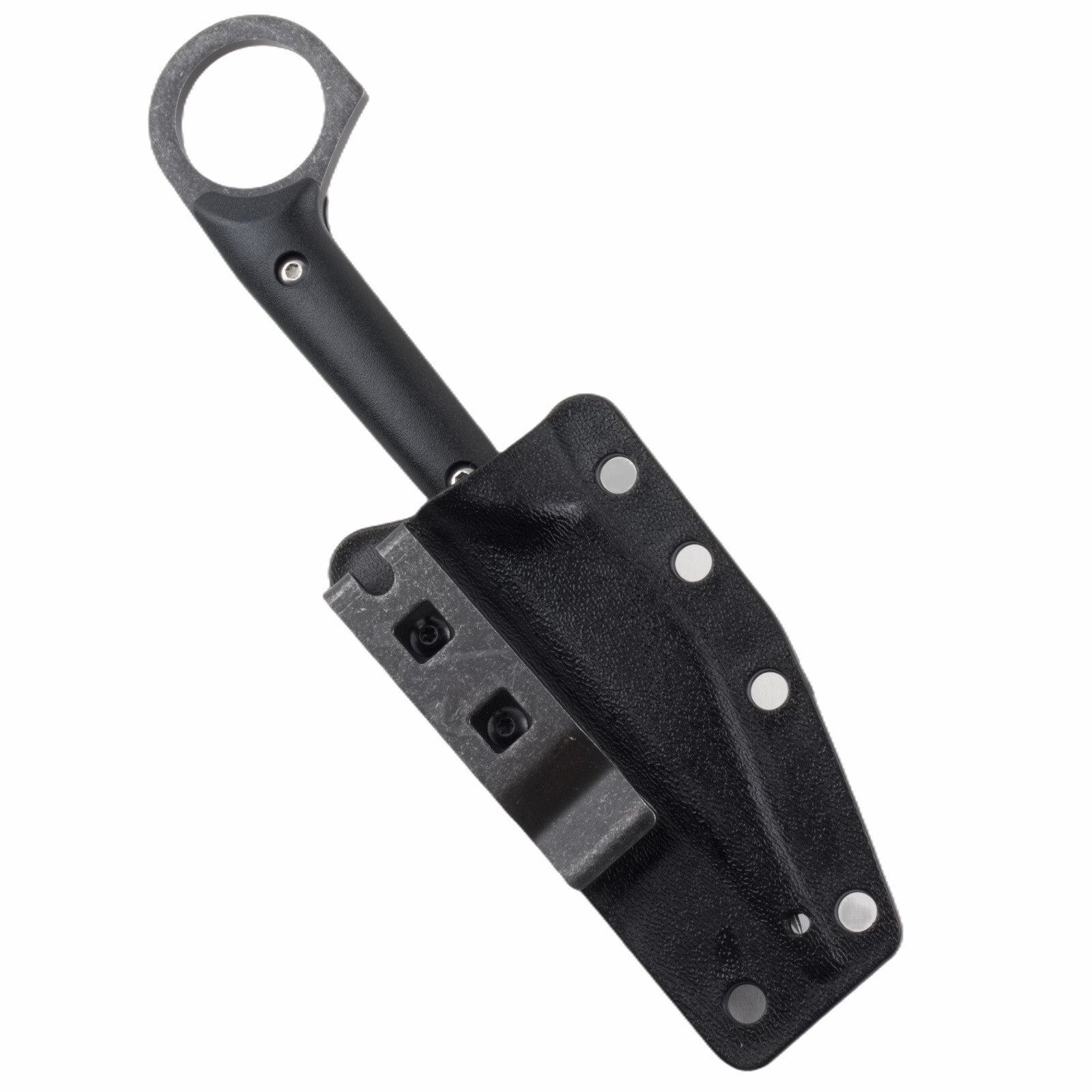 Elitedge Fixed Blade Knife Full Tang Finger Ring Black Sheath 7.5″ Overall