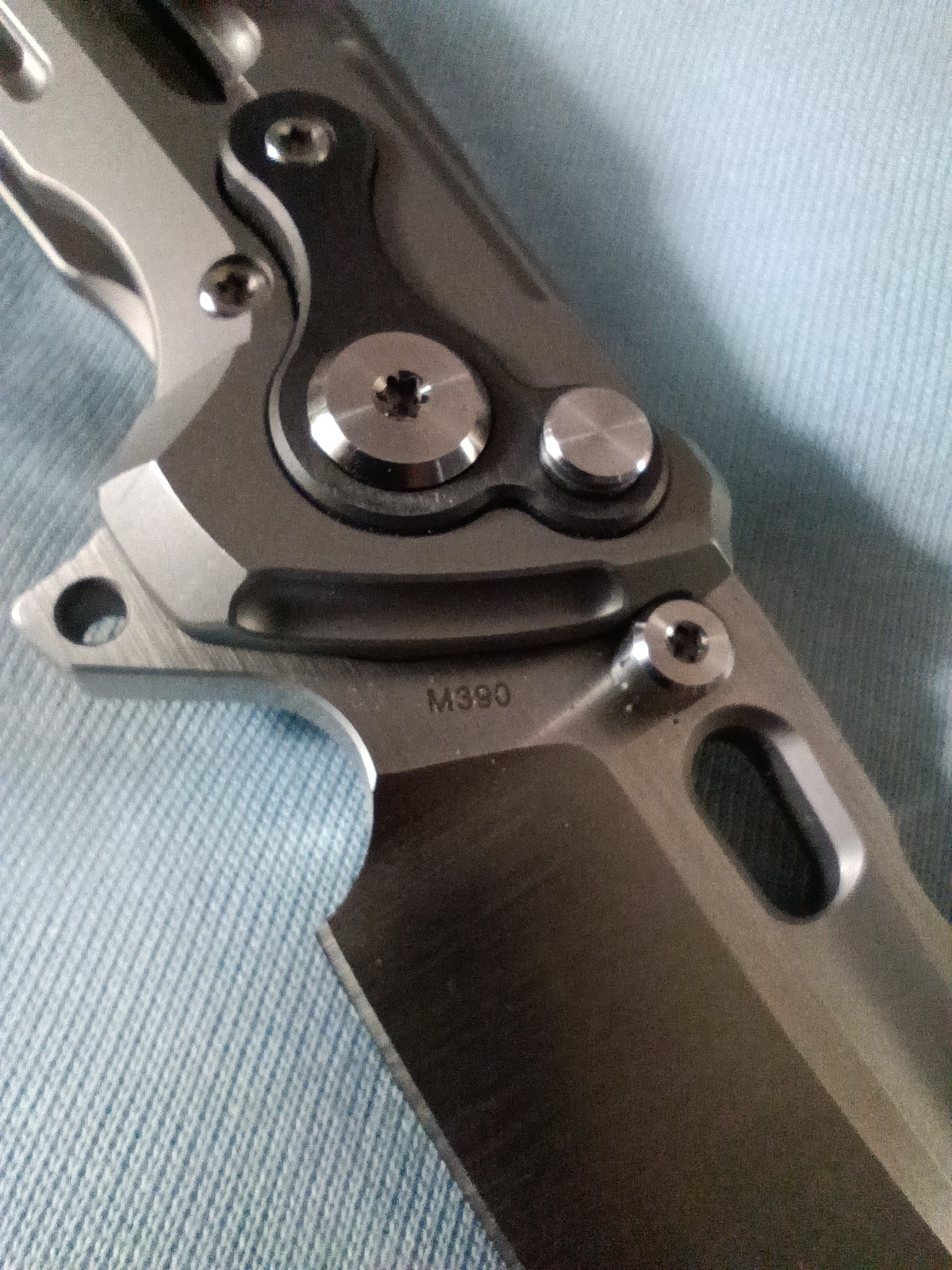 Reate T6000 Titanium Zirconium M390 Bead Blasted Knife Blade Folder Beast