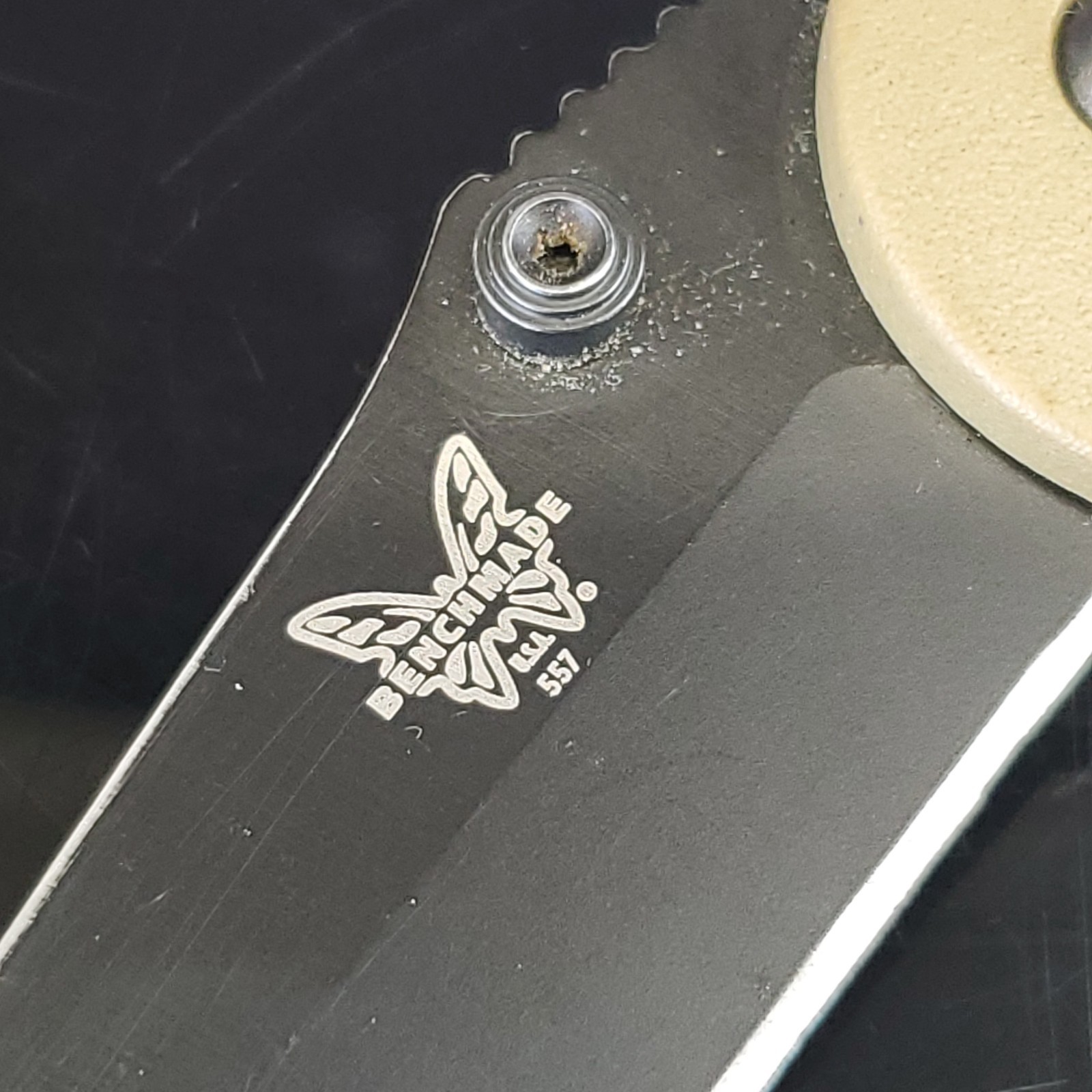 Benchmade 557 154CM Mini Griptilian Tanto Mel Pardue Folding Knife RARE Coyote