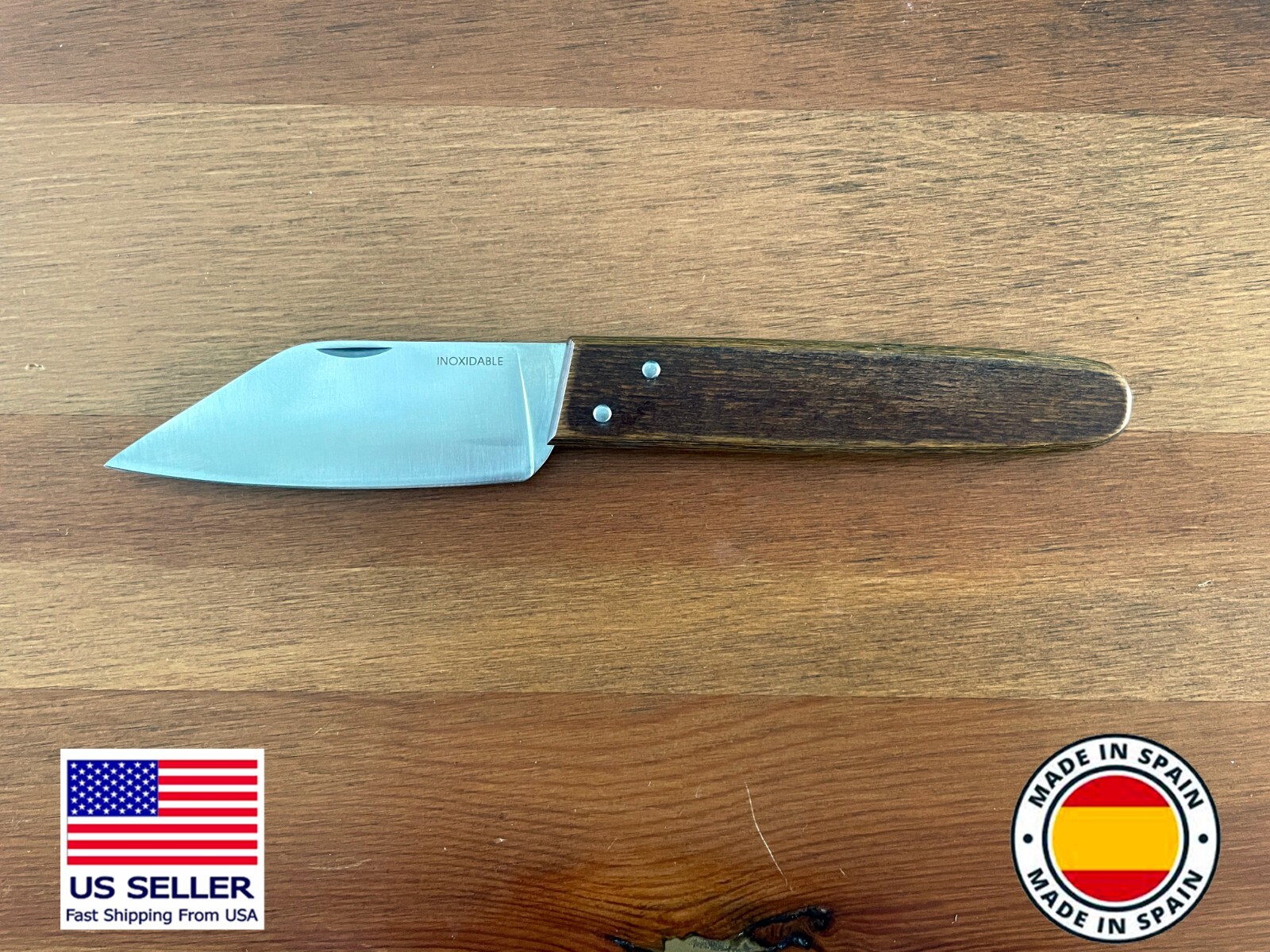 3.5 in. / 9cm – Navaja Pastora Albacete Knife Stainless No Lock – USA Seller