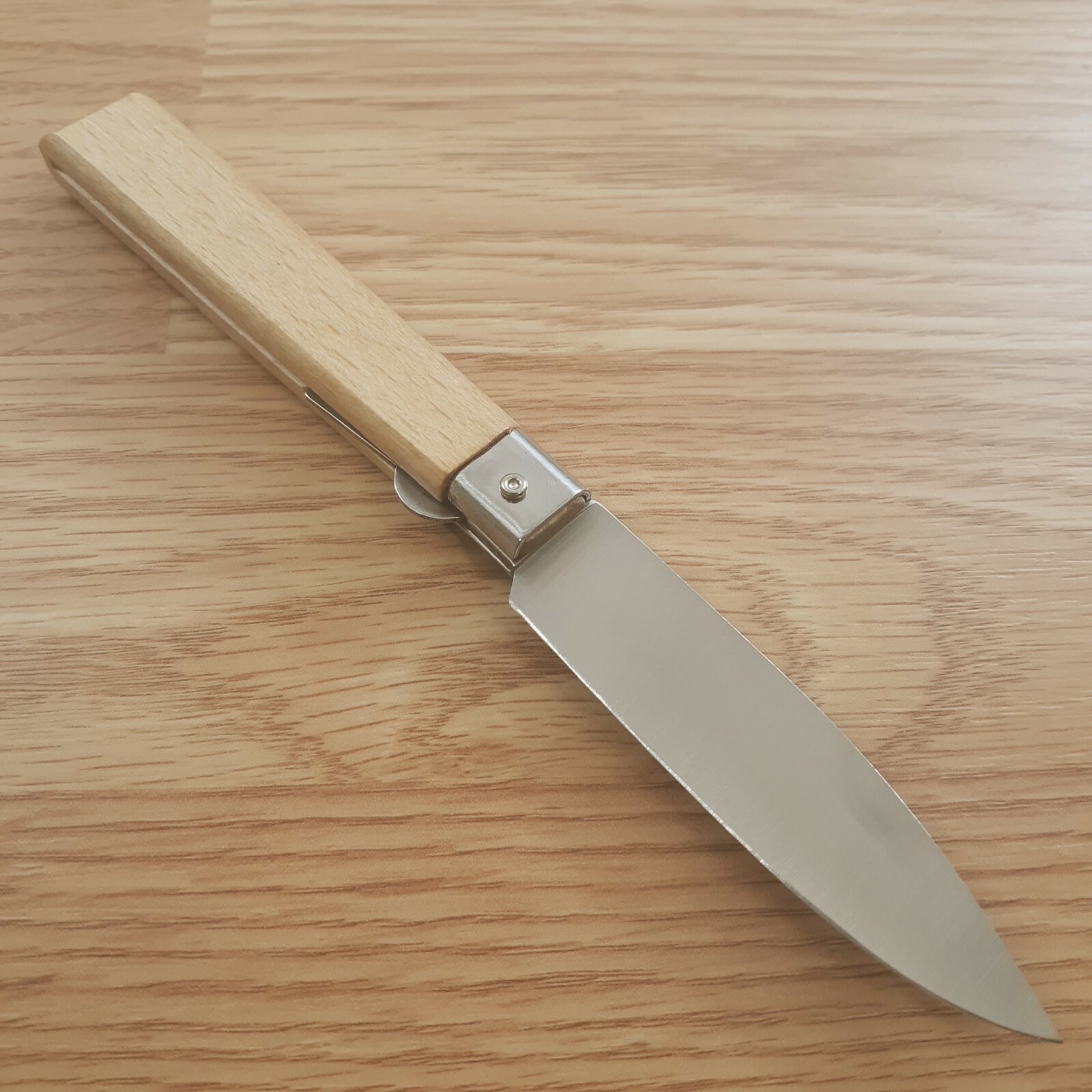 MAM Medium Linerlock Folding Knife 3.25″ Stainless Steel Blade Beech Wood Handle