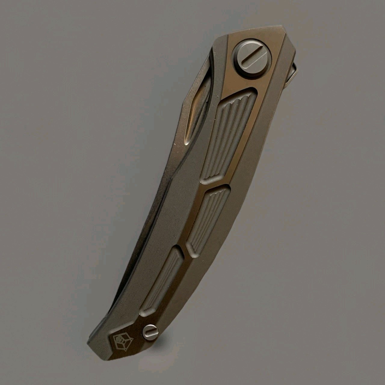 Titanium Framelock Flipper w/ Trailing Point Satin Finish M390 Blade