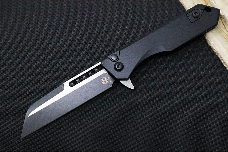 Heretic Knives Jinn Flipper – Black Anodized Aluminum Handle / Two-Toned Finish