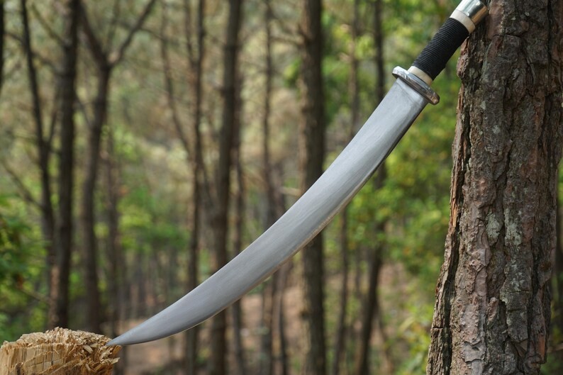 Unique Bone Handle Viking Knife | Handmade Carbon Steel Blade Camping 25 inches