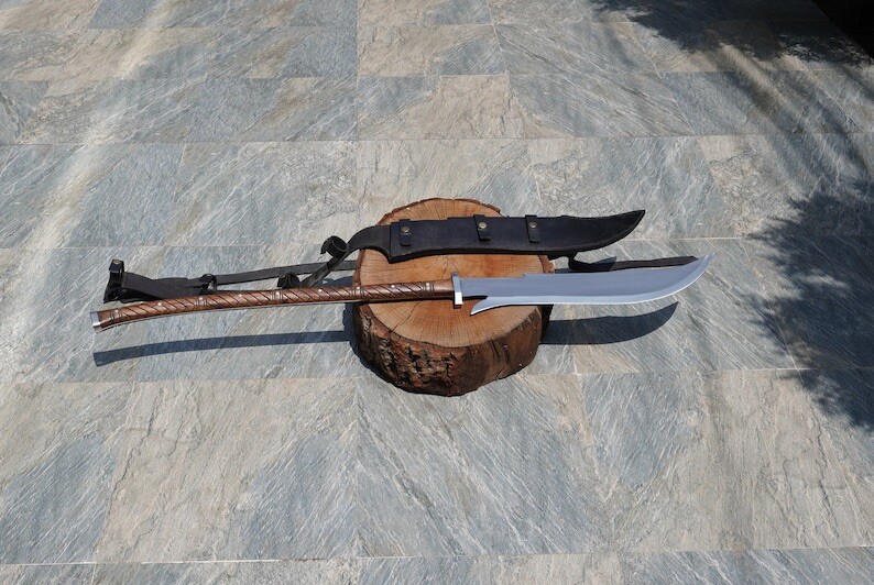 Custom Handmade Carbon Steel Blade Dao Machete Sword | Hunting Sword Camping