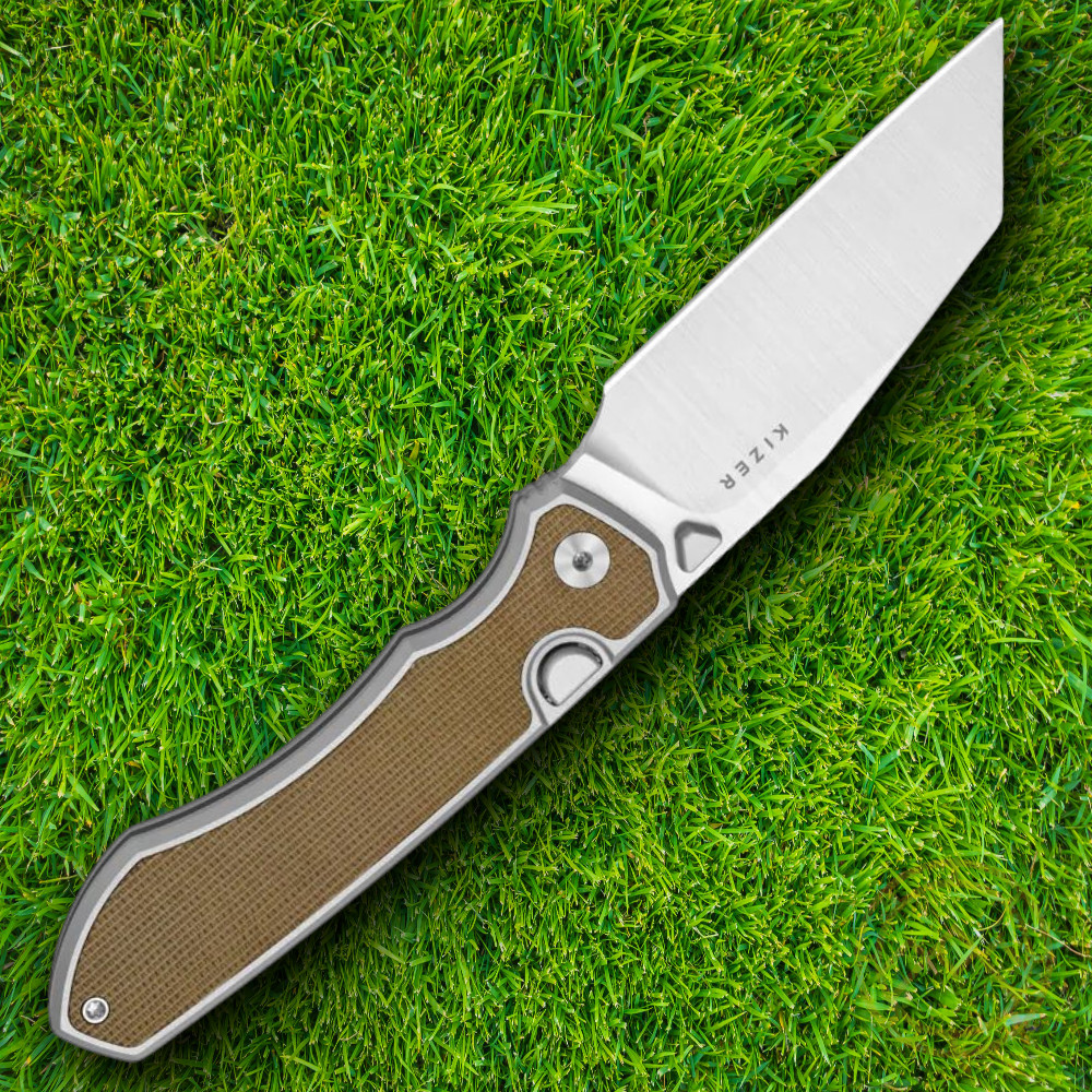 Kizer Cutlery Folding Knife 3.38″ S45VN Steel Blade Aluminum/Micarta Handle
