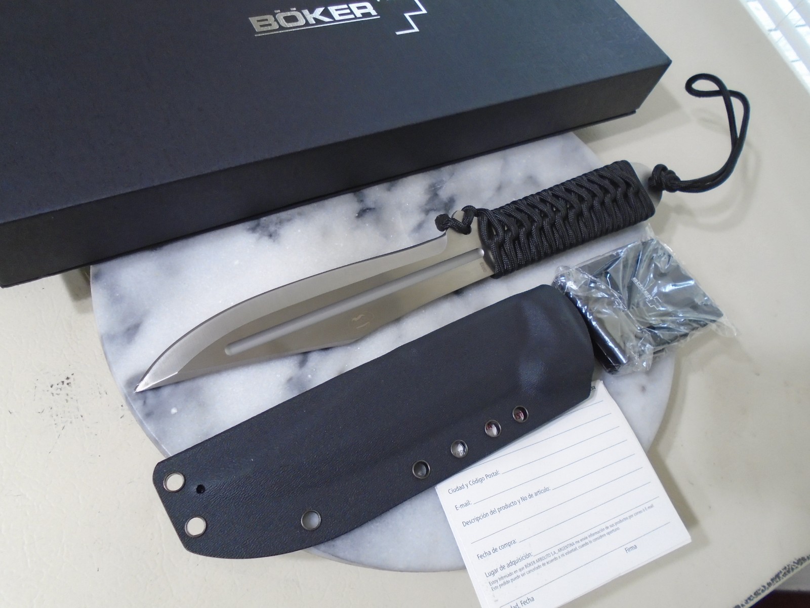Boker Plus Bailiff Throwing Bowie Fixed Blade Knife Full Tang John Bailey Kydex