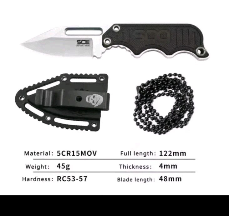 SOG Instinct Mini Fixed Blade Knife G10 Full Tang Neck Knife Sheath EDC Tactical