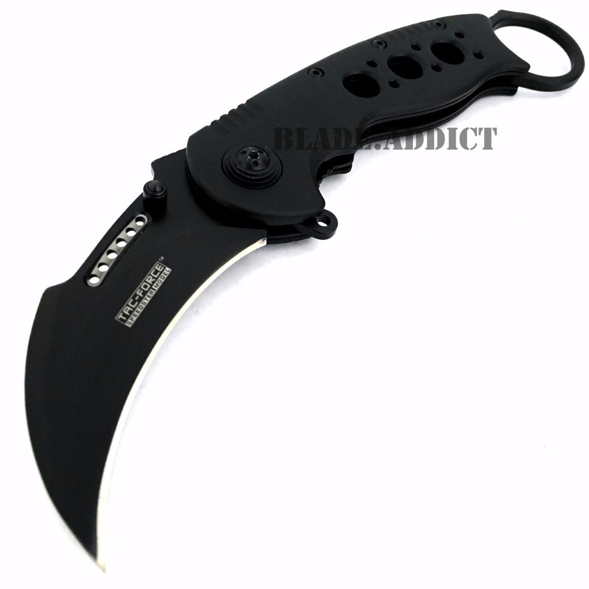 TAC FORCE Spring Open Assisted Black TACTICAL KARAMBIT CLAW Folding Pocket Knife