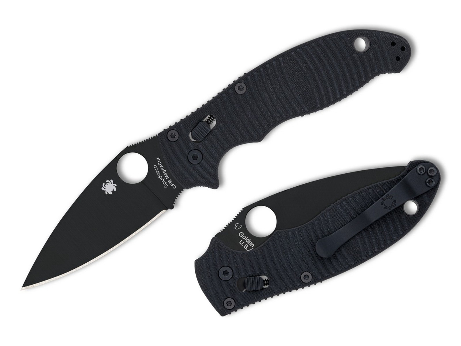 Spyderco Manix 2 Salt CPM-MagnaCut Black DLC Plain Blade Black G10 C101GMCBKP
