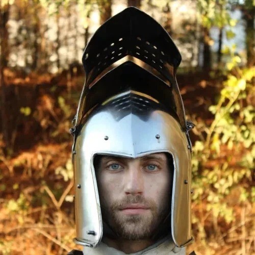 Medieval Knight Steel Close Helmet Armet Helmet Cosplay & Roleplay Handmade Gift
