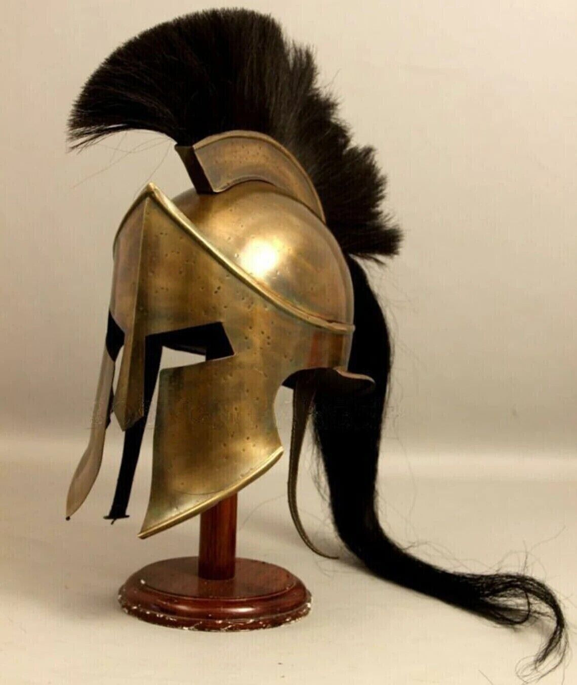 NEW 300 SPARTAN HELMET KING LEONIDAS MOVIE REPLICA MEDIEVAL HELMET WITH STAND