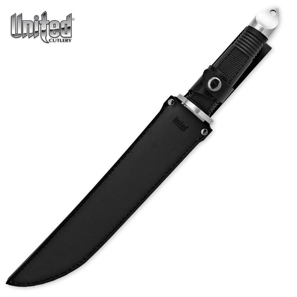 17″ Honshu Tanto Knife and Leather Sheath – Stainless Steel Blade, TPR Handle