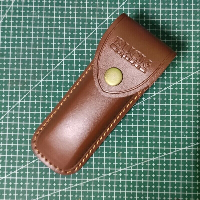 5″ Vintage Dark Brown Leather Sheath for Buck 110 Pocket Folding Knife Pouch