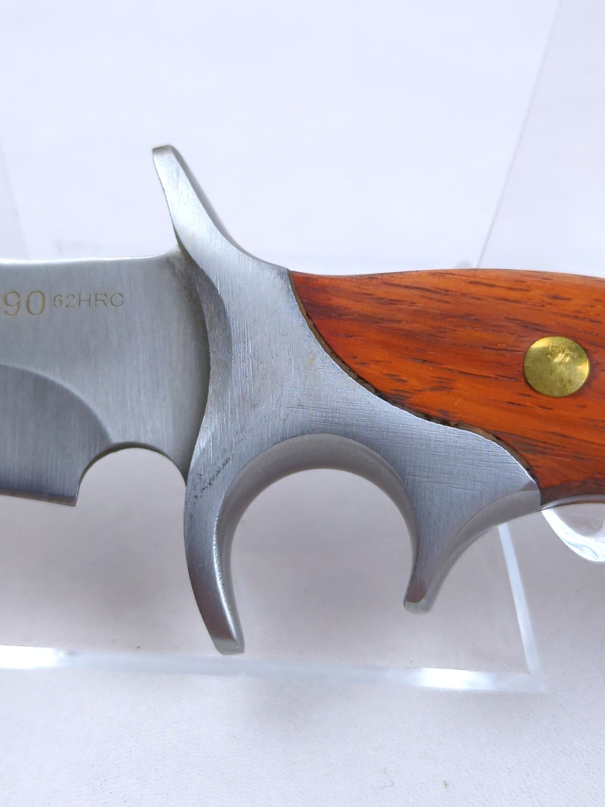 M390 62 HRC, 6-inch STAINLESS STEEL Blade Hunting Knife w/ LEATHER Sheath, NEW
