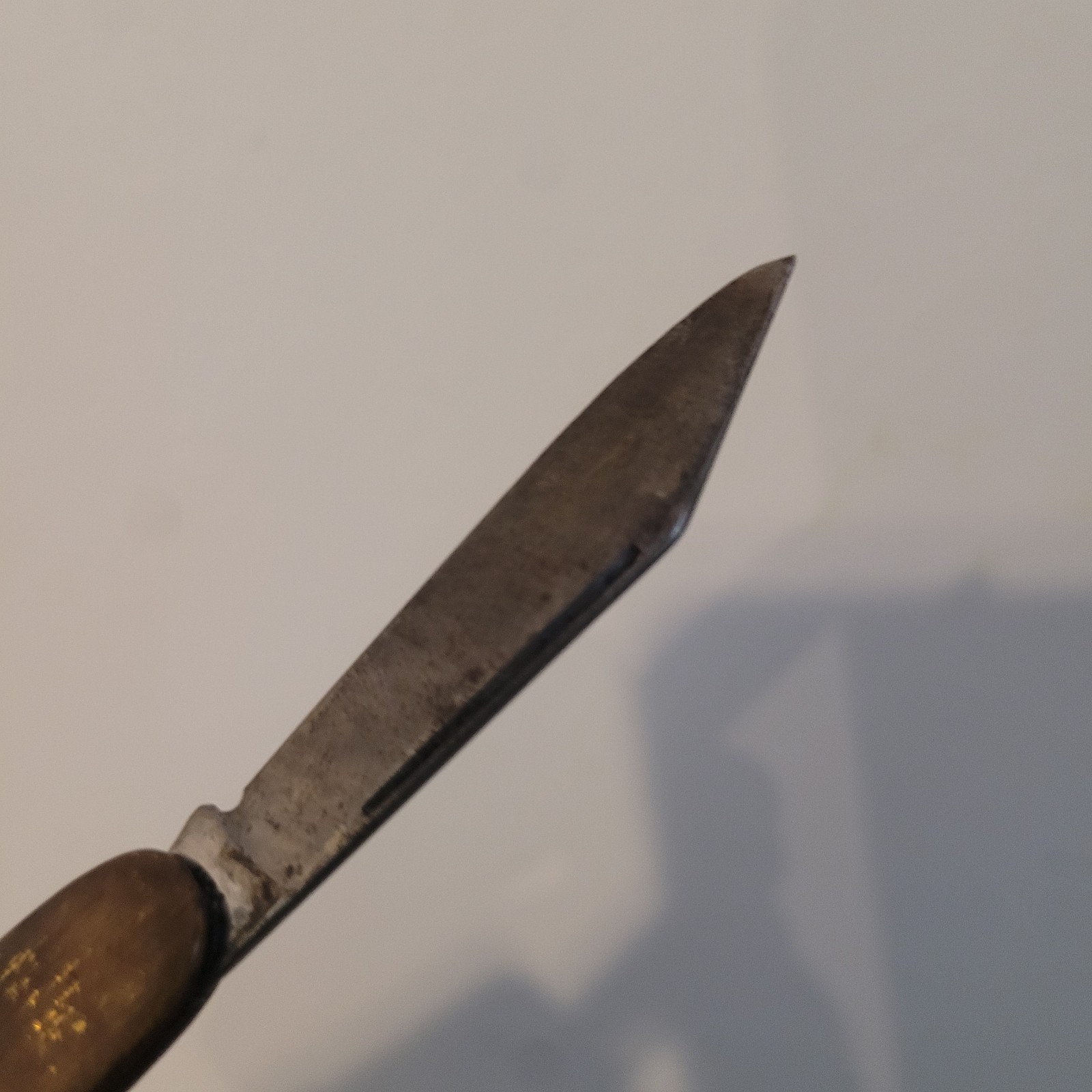 Vintage Thin Pocket Knife Made In USA Single Blade Money Clip On Back