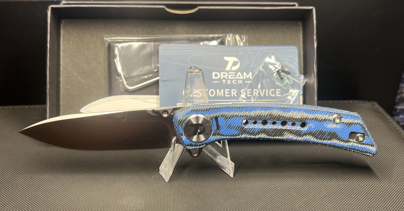 DreamTech D3610MBL – 3.07″ 14C28N Folding Knife, Micarta Handle, Liner Lock