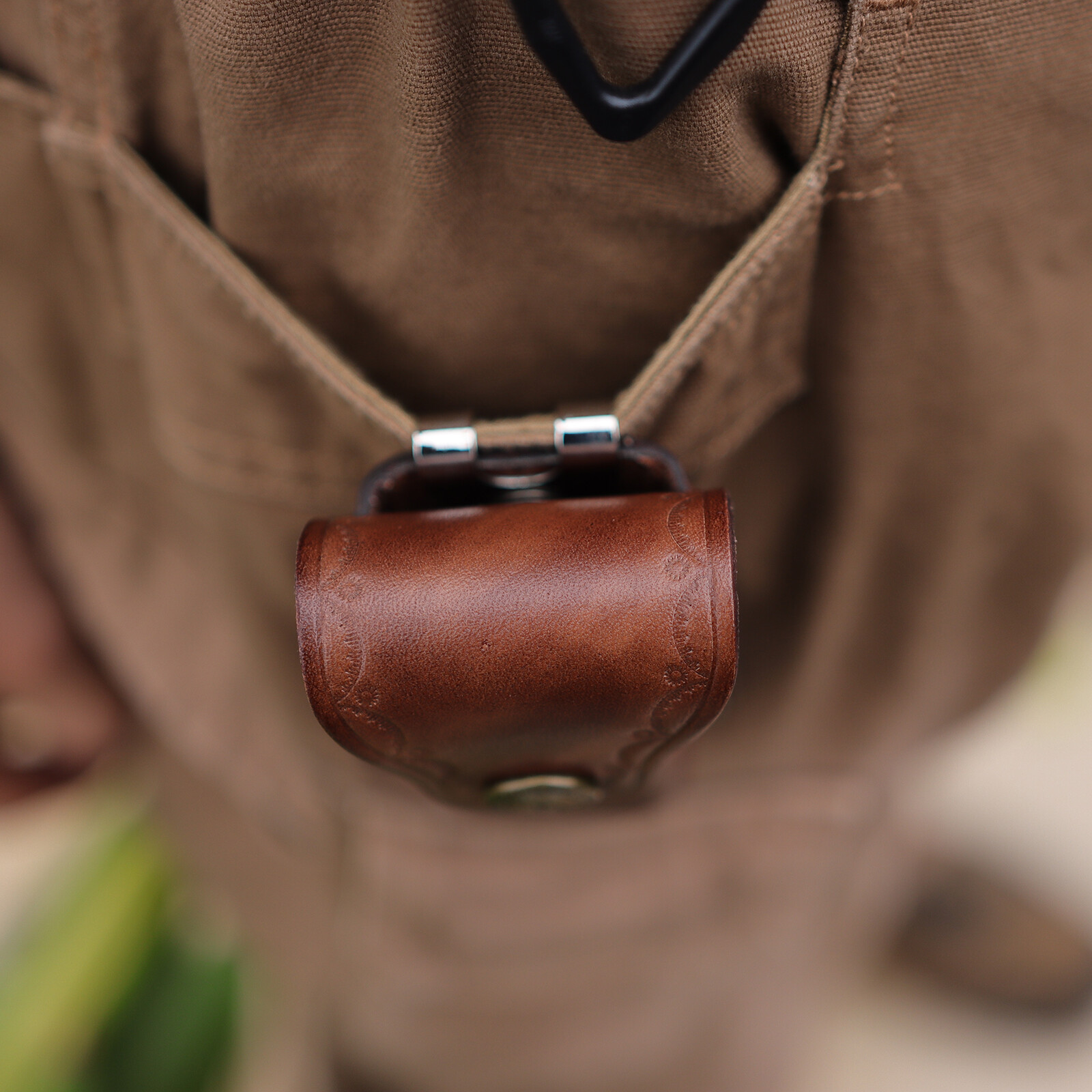 TOURBON Leather Folding Knife Sheath Pocket Knives Case Belt Clip on Pouch