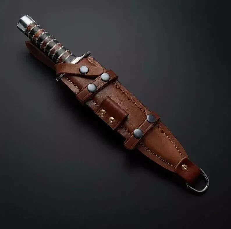 CUSTOM HANDMADE D2 TOOL STEEL HUNTING DAGGER BOWIE KNIFE DAGGER KNIFE W/SHEATH