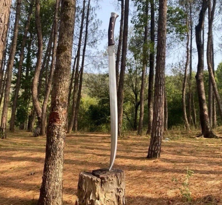 Viking Style Tactical Machete | Handmade Carbon Steel Blade | Camping 30 inches
