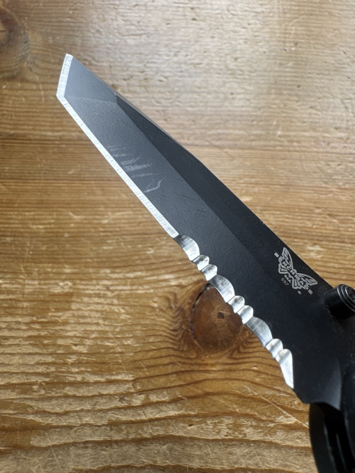 Benchmade Mini Griptilian 557 Tanto Combo Edge Black