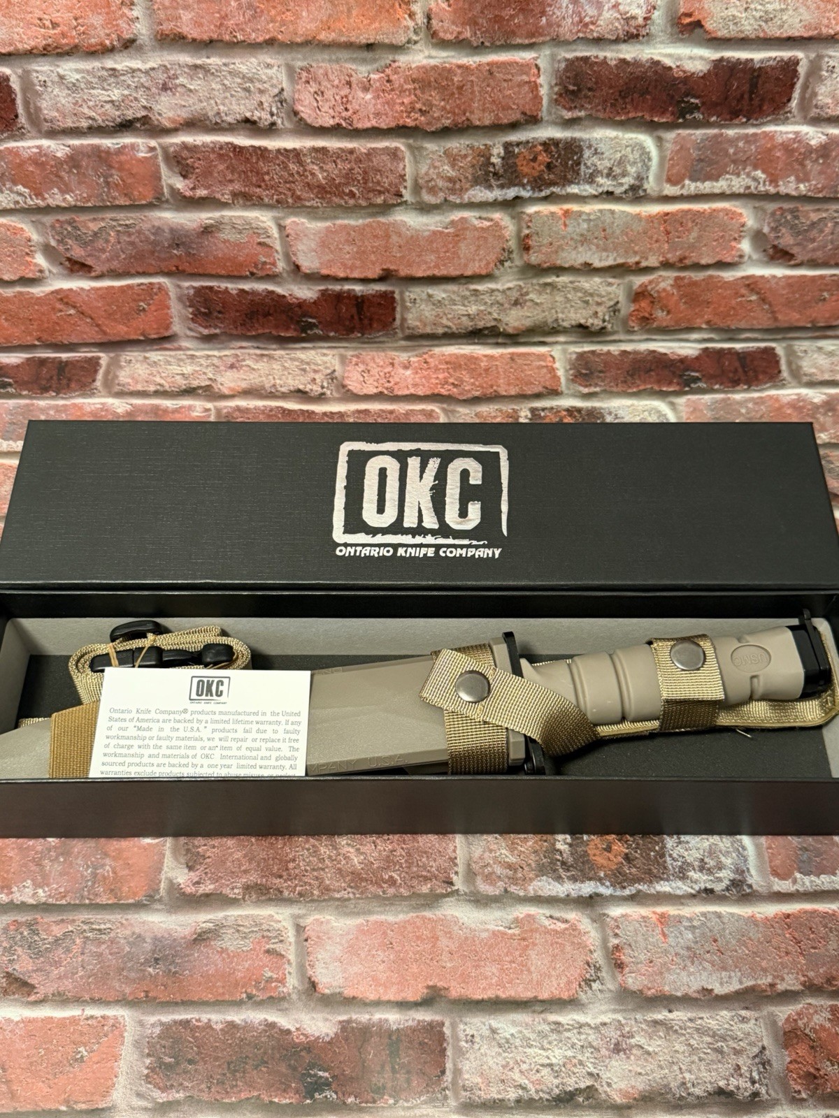 USMC Ontario OKC 3S Combat Fixed Blade Knife Bayonet with Sheath Never Used