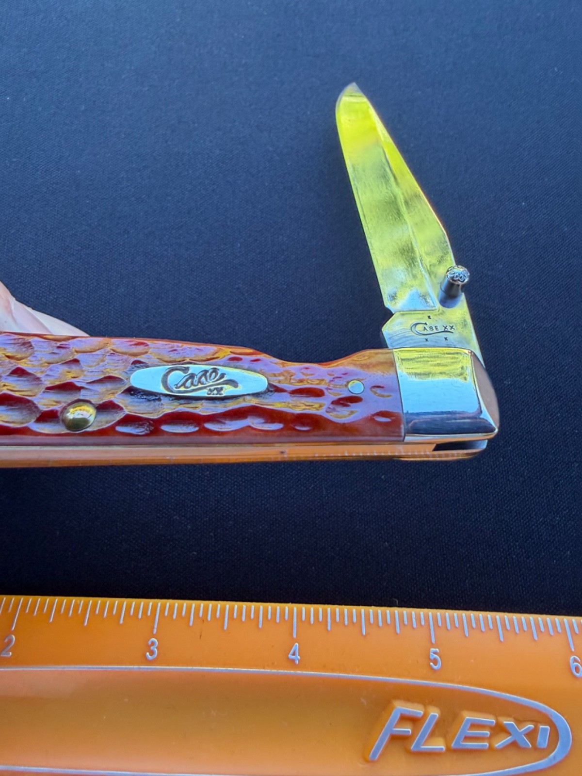 2017 Case XX USA 6154L CV Trapperlock Red Bone Linerlock Pocket Knife Used