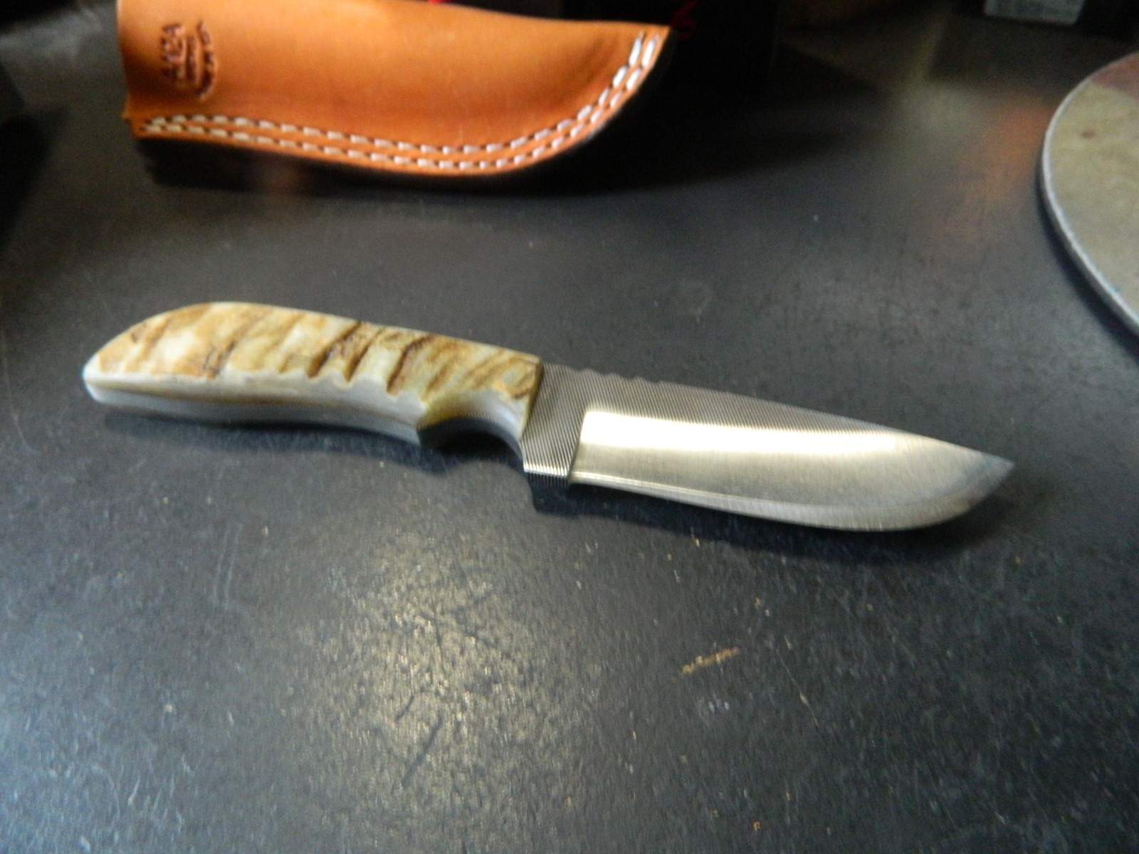 ANZA KNIVES 7.75″-8″ O.A. GENUINE SHEEPS HORN HANDLE BLADE FILE STEEL LEA. SH.