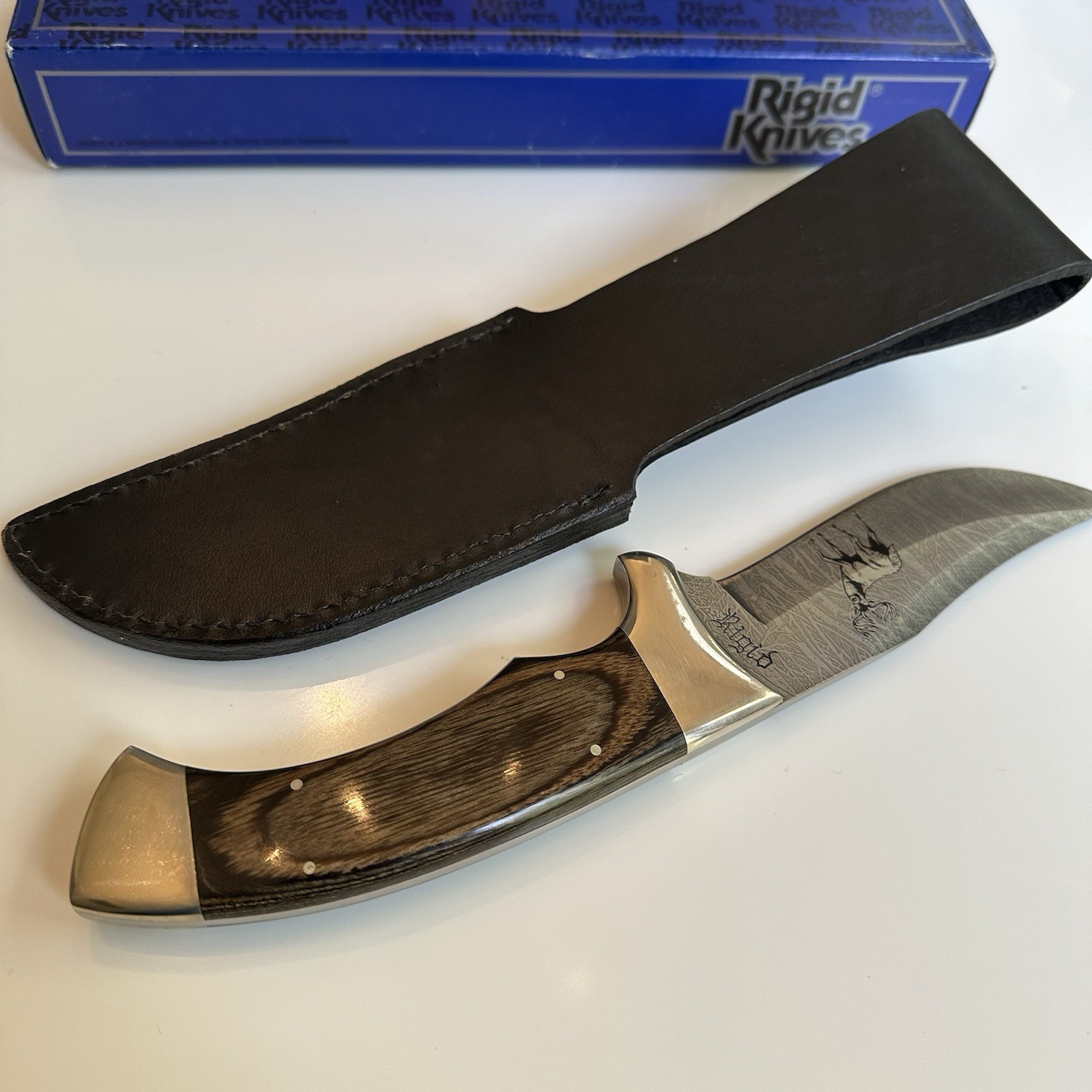 1980’s RIGID RG-16 Surgical Steel Japan Fixed Blade Knife w/ Sheath And Box