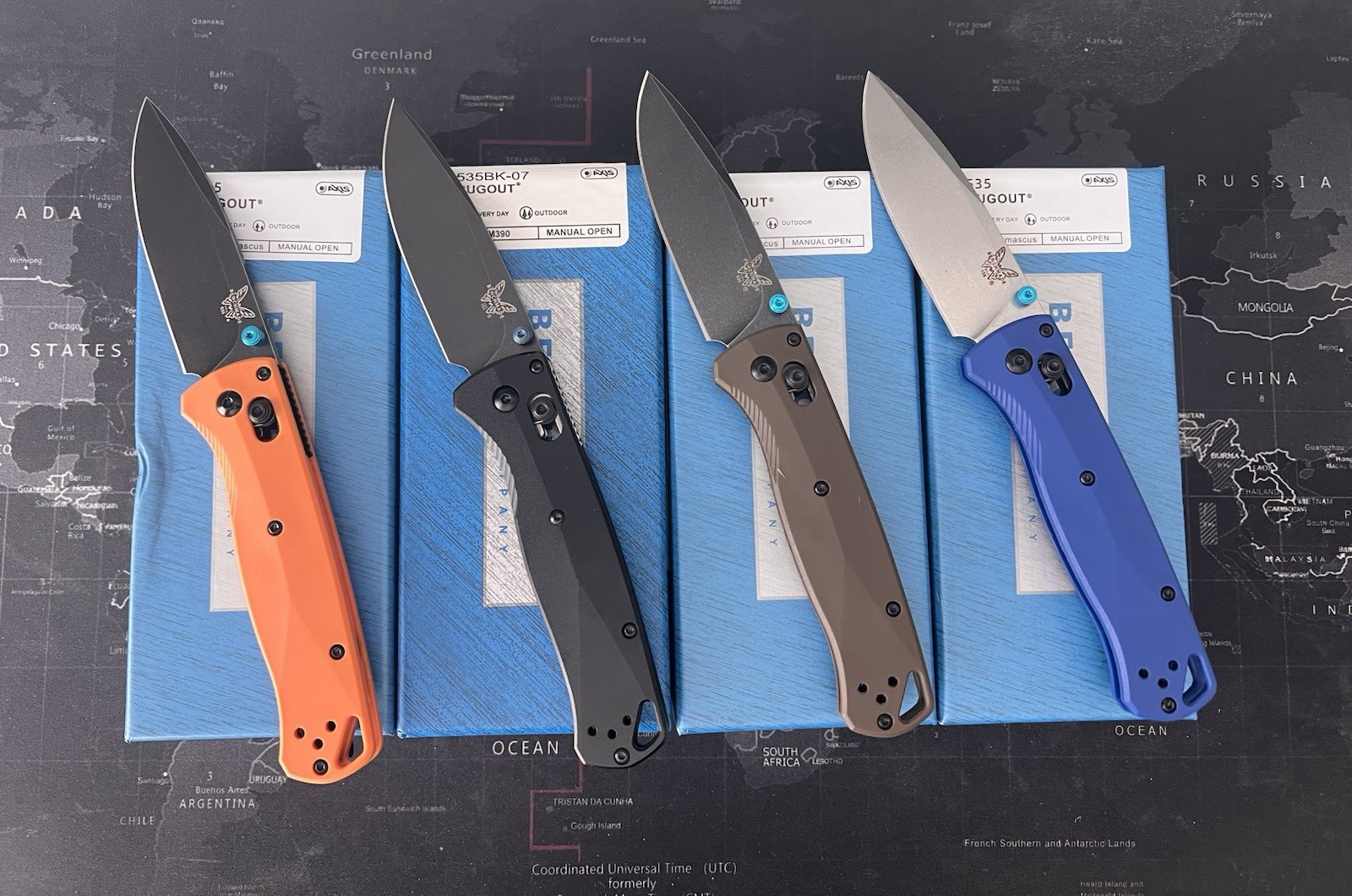 LOT OF 4 BENCHMADE 535 BUGOUT KNIFE