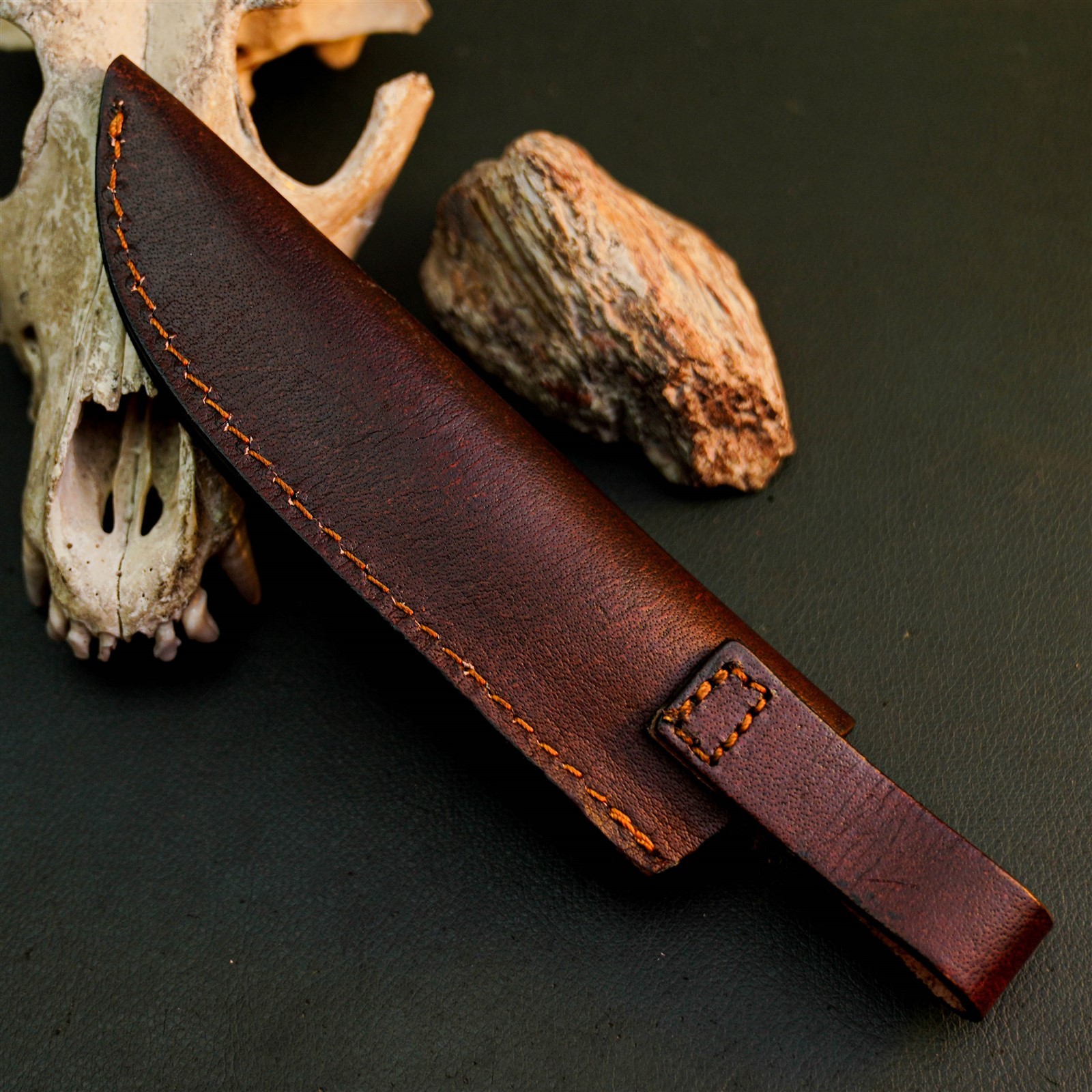 8.9″ Stainless Tactical Knife Half Tang Wood Handle Fixed Blade + Sheath
