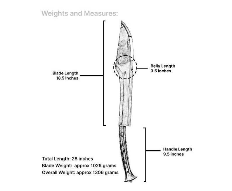 18 Inch Fixed Blade Tactical Machete Knife Handmade Carbon Steel Blade | Hunting
