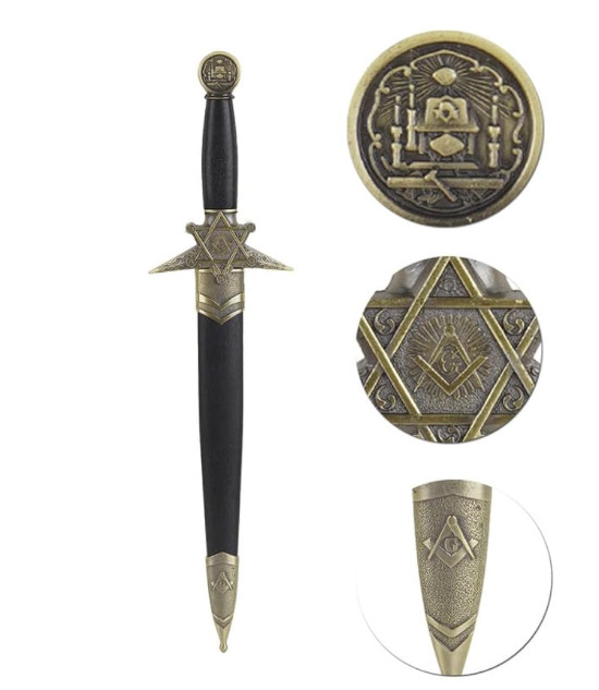 Masonic Dagger Symbolic Masonry Collector’s Blade Compass Gift Rare Decorative